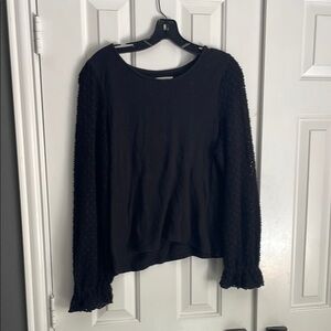 Madewell Blue Bishop Sleeve Ruffled Blouse